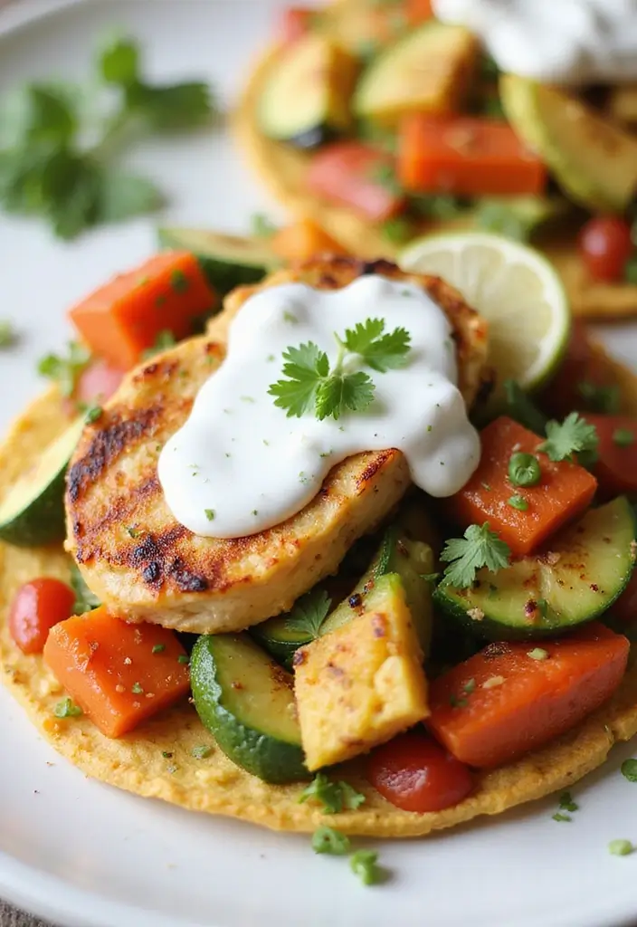 30 Mexican Chicken Tostada Recipes Packed with Flavor 186 30 Mexican Chicken Tostada Recipes Packed with Flavor - 30. Grilled Veggie and Chicken Tostada