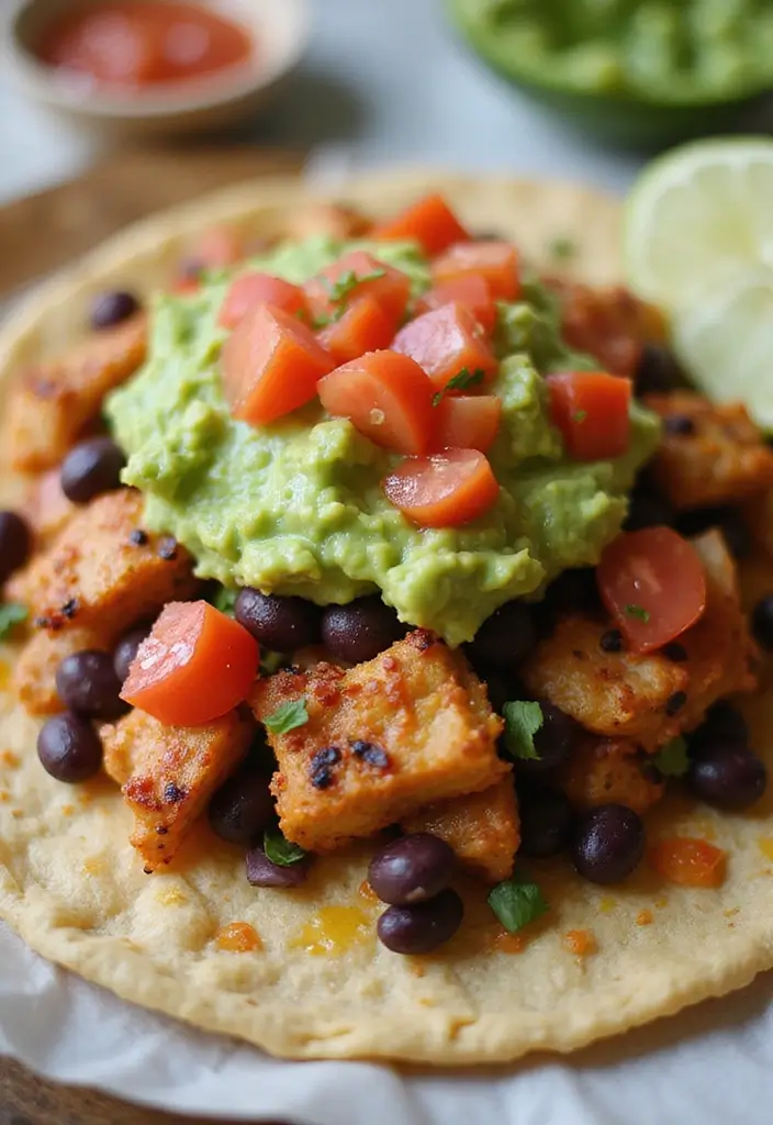 30 Mexican Chicken Tostada Recipes Packed with Flavor 41 30 Mexican Chicken Tostada Recipes Packed with Flavor - 7. Black Bean Chicken Tostada
