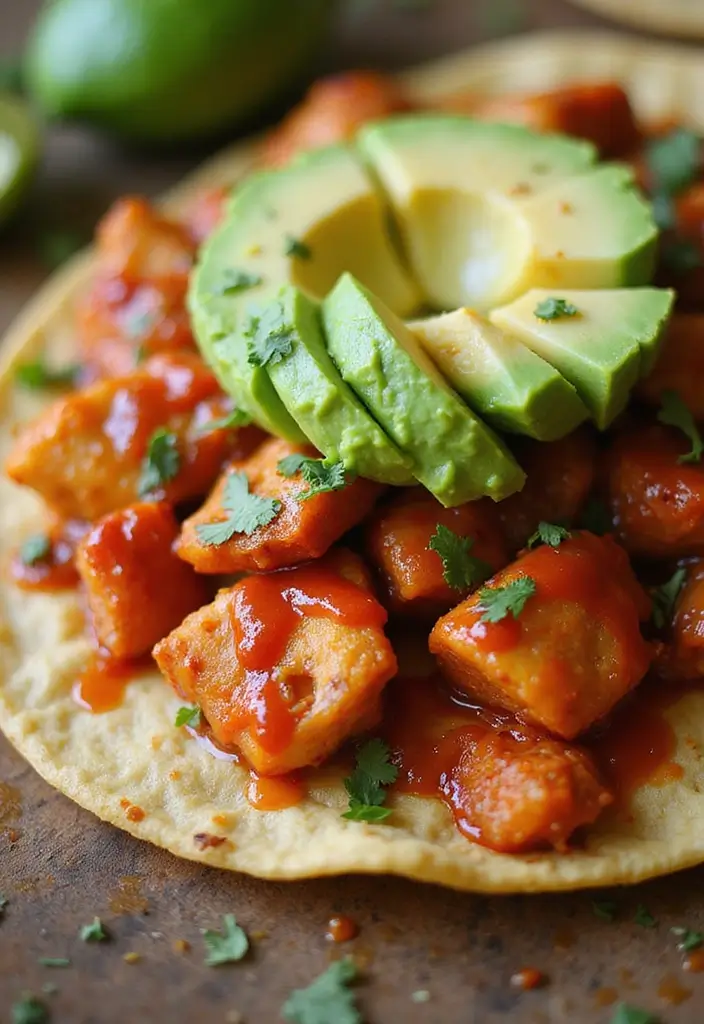 30 Mexican Chicken Tostada Recipes Packed with Flavor 48 30 Mexican Chicken Tostada Recipes Packed with Flavor - 8. Spicy Sriracha Chicken Tostada