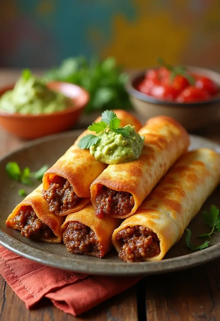 30+ Mexican Ground Beef Recipes for Easy Family Dinners - 20. Beef Chimichangas