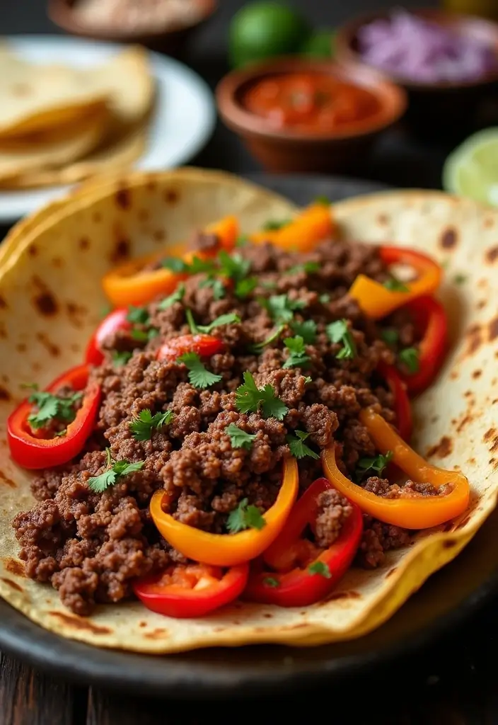 30+ Mexican Ground Beef Recipes for Easy Family Dinners - 5. Ground Beef Fajitas