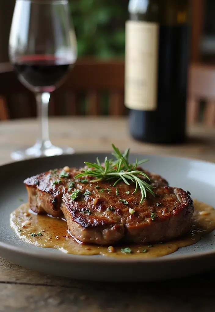 30 Mexican Sirloin Steak Recipes for Meat Lovers - 29. Red Wine and Rosemary Sirloin Steak