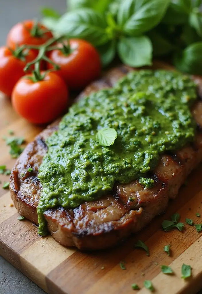 30 Mexican Sirloin Steak Recipes for Meat Lovers - 7. Pesto-Style Grilled Sirloin Steak