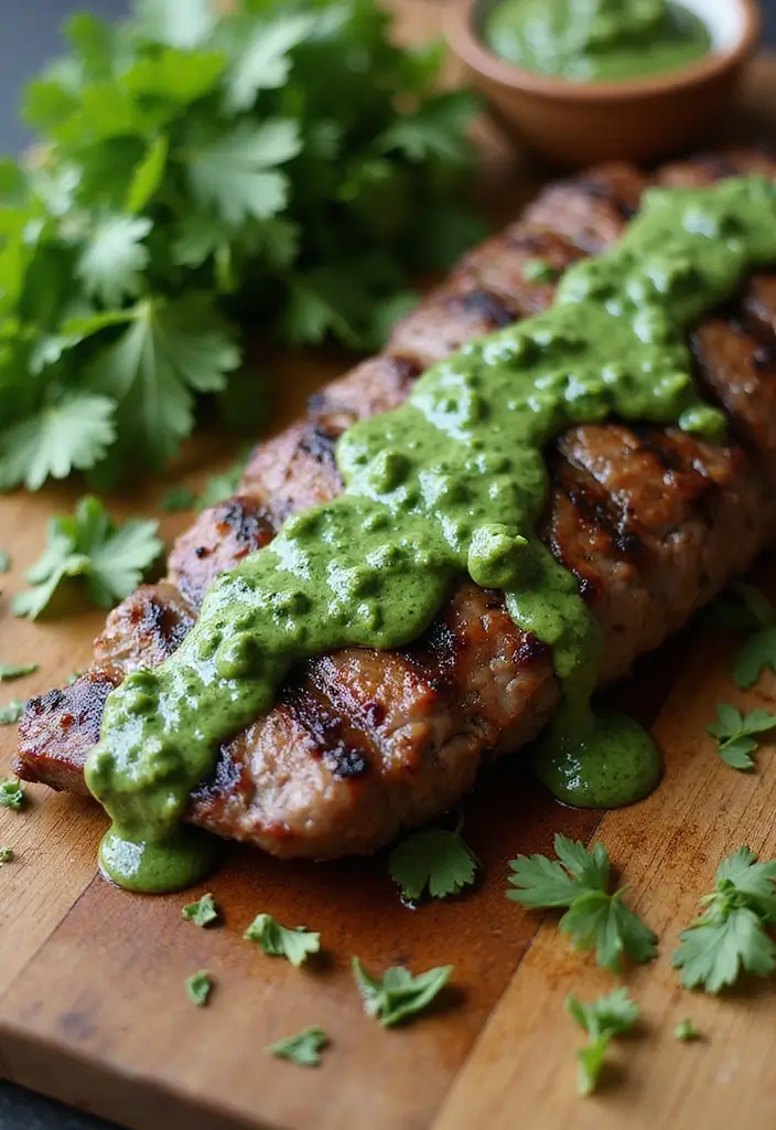 30 Mexican Sirloin Steak Recipes for Meat Lovers - 9. Cilantro Chimichurri Sirloin Steak