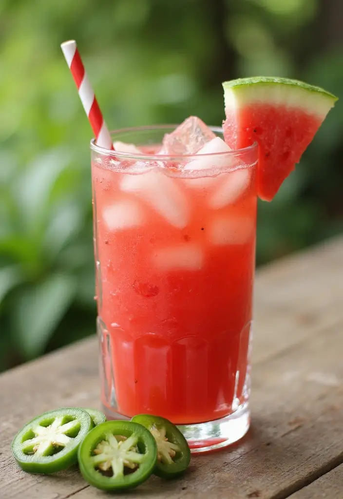 30 Non-Alcoholic Mexican Drink Recipes for Any Occasion - 10. Spicy Watermelon Agua Fresca