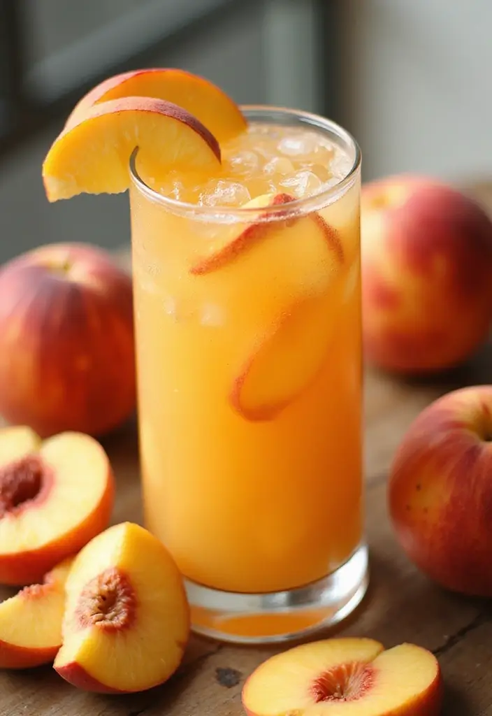 30 Non-Alcoholic Mexican Drink Recipes for Any Occasion - 16. Peach Agua Fresca