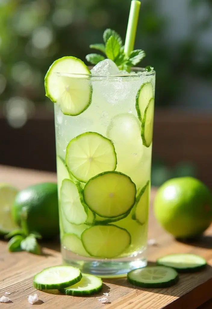 30 Non-Alcoholic Mexican Drink Recipes for Any Occasion - 18. Pepino (Cucumber) and Lime Agua Fresca