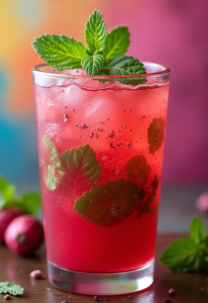 30 Non-Alcoholic Mexican Drink Recipes for Any Occasion - 22. Hibiscus and Mint Agua Fresca