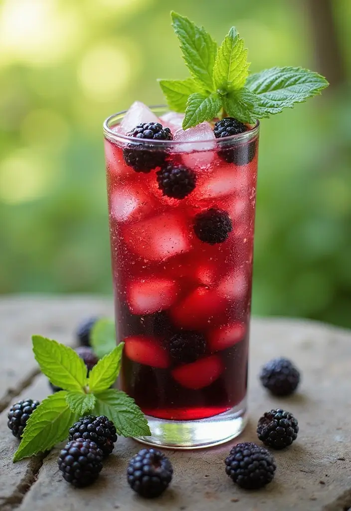 30 Non-Alcoholic Mexican Drink Recipes for Any Occasion - 23. Blackberry Mint Agua Fresca