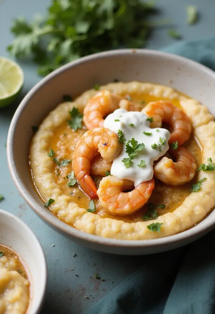 30 Recipes Using Mexican Crema for Rich Flavor - 11. Creamy Shrimp and Grits