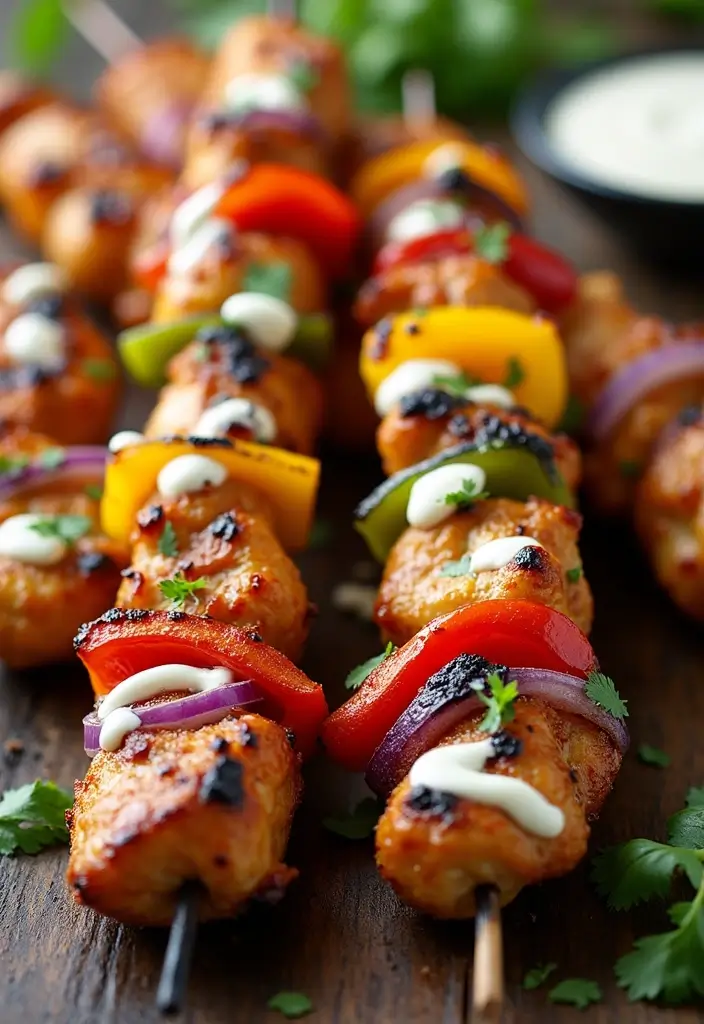 30 Recipes Using Mexican Crema for Rich Flavor - 28. Creamy Fajita Chicken Skewers