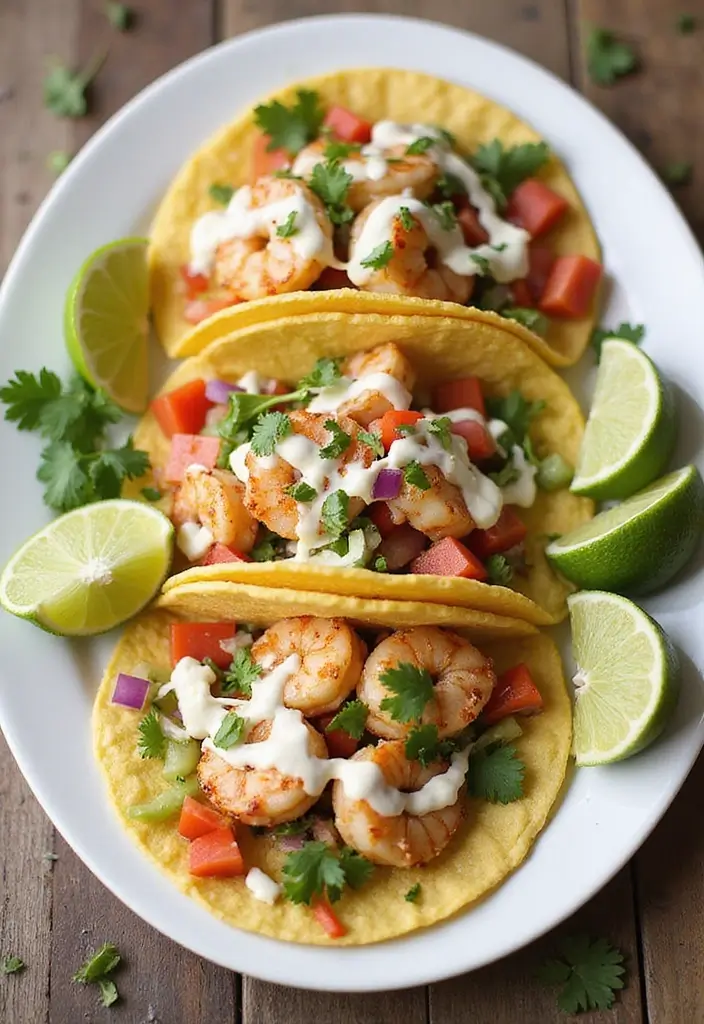 30 Recipes Using Mexican Crema for Rich Flavor - 9. Mexican Crema Shrimp Tacos